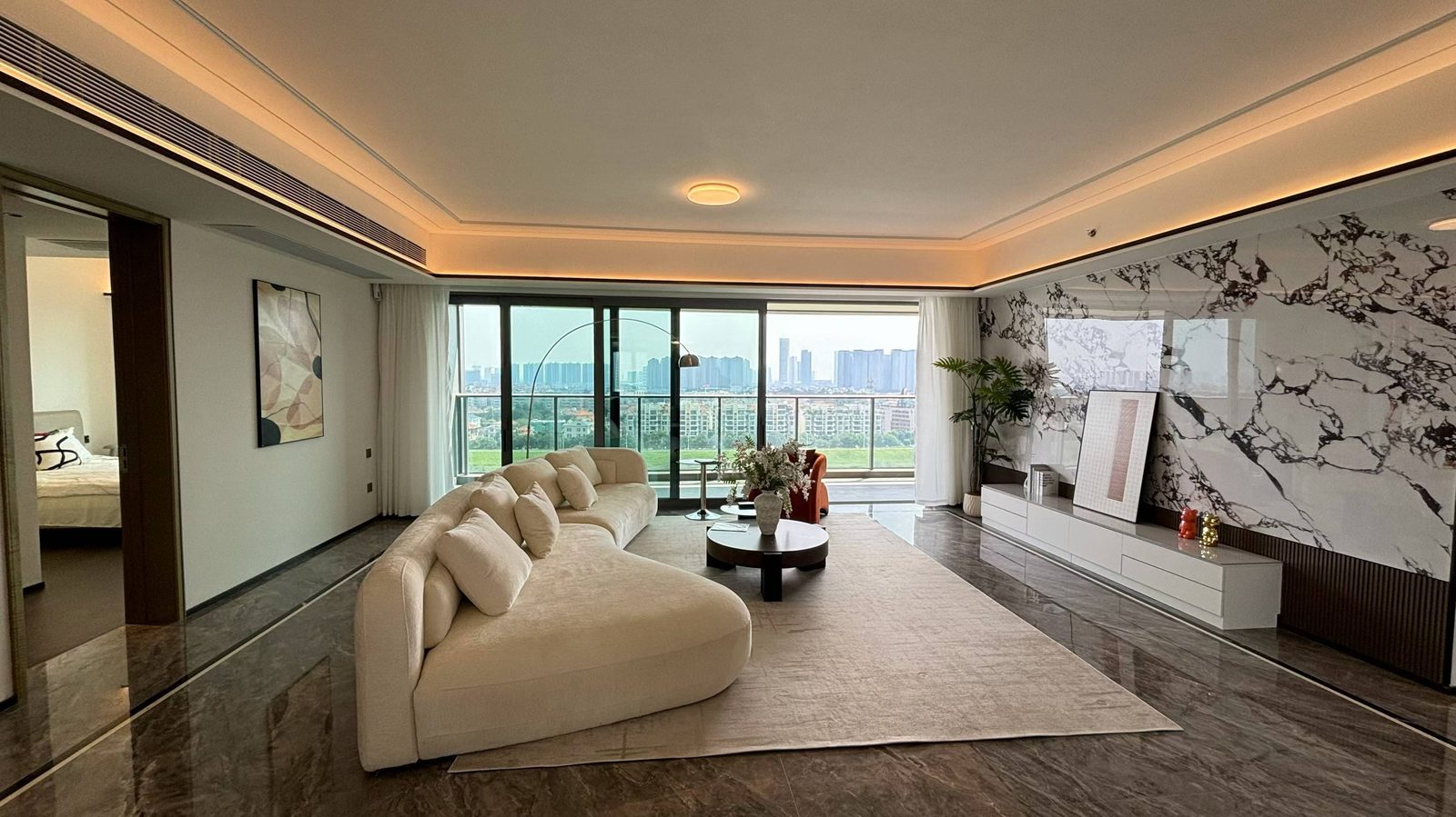 Poly riverside living room